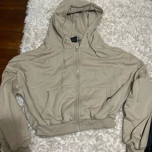 Beige POPFLEX zip up hoodie S/M